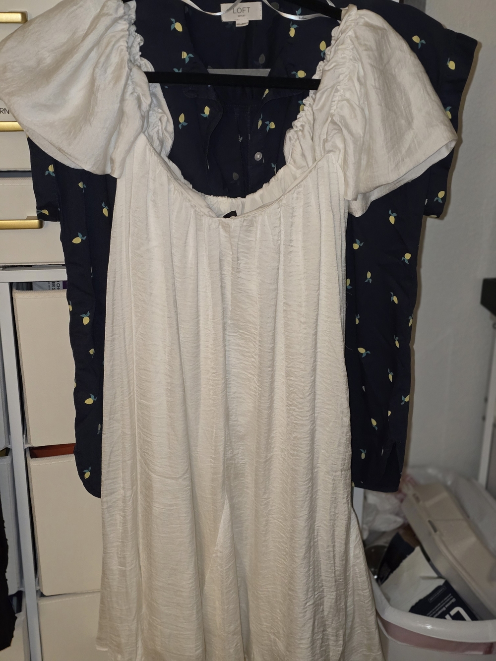 Lulus Cream Puff Sleeve Dress
